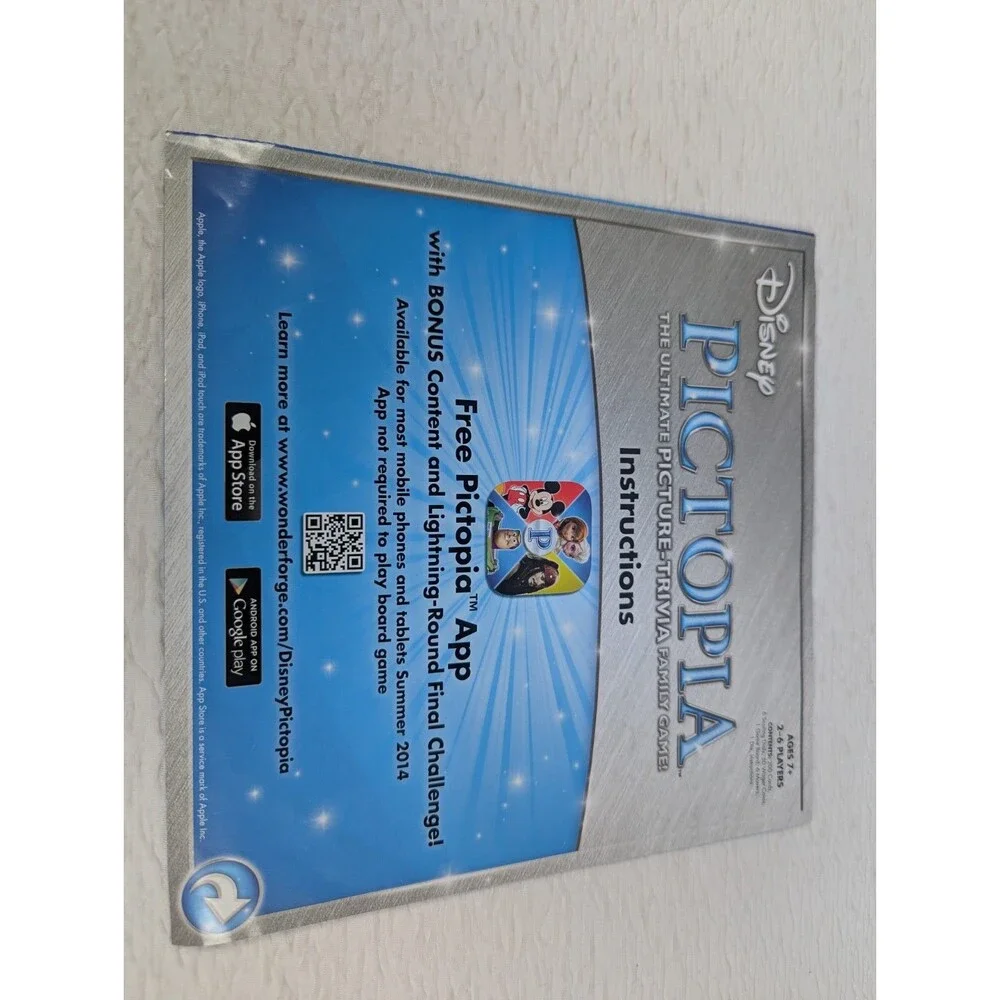 Pictopia Picture Trivia Disney Edition Board Game2-6 Players Age7+